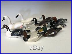 10 Miniature Duck Hunting Decoys By Clarence Titbird Bauer Havre de Grace, MD