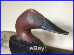 1940s R Madison Mitchell Canvasback Drake Duck Decoy Branded Havre de Grace Md