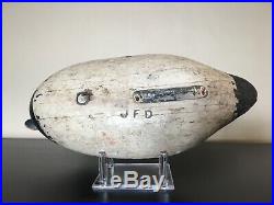 1940s R Madison Mitchell Canvasback Drake Duck Decoy Branded Havre de Grace Md
