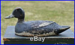 1950s Ernest OUIMET Quebec WOOD Carved Feathers TUFTED DUCK Working DECOY