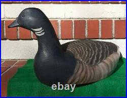 1967 Carved Wooden Hunting Brandt Goose Decoy Signed Ward Brothers Crisfield MD