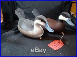 1988 Barnegat Bay style Ruddy Duck pair decoys George Strunk Glendora New Jersey