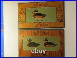 2 Jim Nelson Relief Carved Drake Wood Duck Plaque