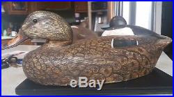 2 Ken Anger Hen Mallard Hand Carved Wooden Duck Decoys Flying