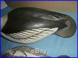 2 VNTG CARVED WOODEN DUCK DECOYS COURTSHIP GOLDENEYE by R W SMOKER CRISFIELD MD