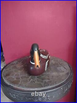 2 Vintage Nanco Hand carved & Hand Painted Duck Decoy Figurine with Glass Eyes