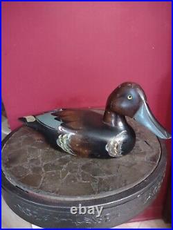 2 Vintage Nanco Hand carved & Hand Painted Duck Decoy Figurine with Glass Eyes