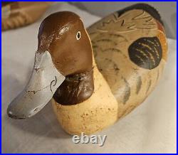3- Vintage Solid Wood- Hand Carved Mallard Duck Decoys