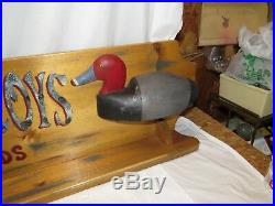 48 Wood Duck Carving, Wood Decoy Decoys Redheads Advertising 3D Sign Shelf