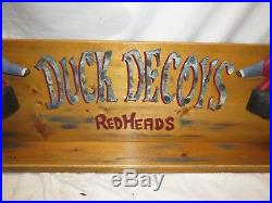 48 Wood Duck Carving, Wood Decoy Decoys Redheads Advertising 3D Sign Shelf