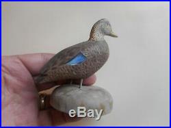 4 hand carved and painted Miniature Duck Carvings. Signed & dated 1961-62