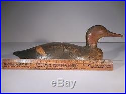 AAFA Early Folk Art Carved Wood Duck Decoy in Old Paint