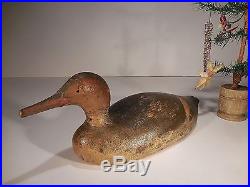 AAFA Early Folk Art Carved Wood Duck Decoy in Old Paint