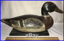 Antique Hollow Body Mallard Duck Decoy Vintage Hunting Great Folk Art Carving