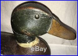 Antique Hollow Body Mallard Duck Decoy Vintage Hunting Great Folk Art Carving