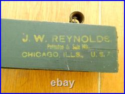 ANTIQUE ORIGINAL 1930's J. W. REYNOLDS TRI FOLD WOOD DUCK DECOY / BLUE TEAL