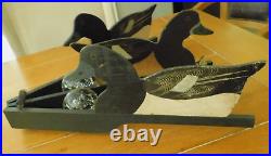 ANTIQUE ORIGINAL 1930's J. W. REYNOLDS TRI FOLD WOOD DUCK DECOY / BLUE TEAL