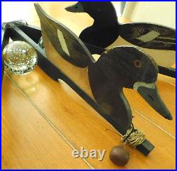 ANTIQUE ORIGINAL 1930's J. W. REYNOLDS TRI FOLD WOOD DUCK DECOY / BLUE TEAL