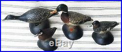 A. E. Crowell antique vintage carved+painted miniature Ruddy Duck bird decoy