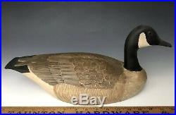 A+ Vintage Carved & Painted Glass Eye Duck Decoy Brant Canada Goose, MA, c. 1980