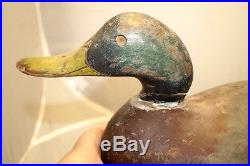 Antique 1890s 1920s Mason Snakey Head Mallard Drake Challenge Hunting Duck Decoy