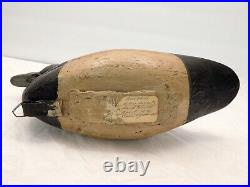 Antique 1890s Barnegat New Jersey Broadbill Duck Decoy Hollow Dugout Carved Body