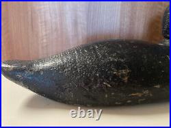 Antique 1920s Decoy Duck Handcarved Black Minnesota Collectible 15 Primitive