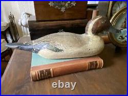Antique Decoy Duck hand carved and painted. OLD With glass Eyes