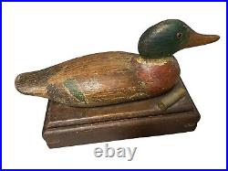 Antique Decoy Mason 16 Mallard Duck Hunting Wood On 13 Storage Box Ammo