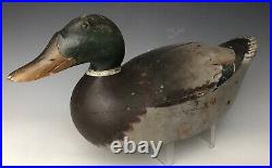 Antique Duck Decoy 16.5 Mason Premier Snake Head Mallard Drake, All Original