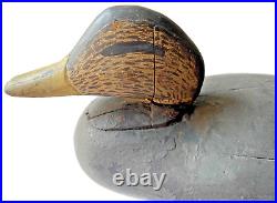 Antique Duck Decoy Blue-Winged Teal Incised S. W. On Base