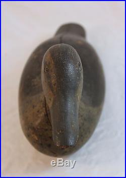 Antique Duck Decoy Wooden Hand Painted Glass Eyes Mason