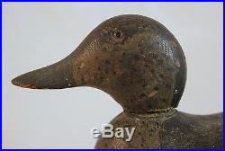 Antique Duck Decoy Wooden Hand Painted Glass Eyes Mason