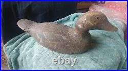 Antique Factory Made Wooden Duck Decoy With Glass Eyes