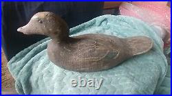 Antique Factory Made Wooden Duck Decoy With Glass Eyes