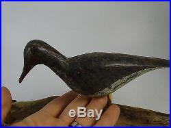 Antique Folk Art Shore Bird Hand Carved Wood Decoy Set Statue Vintage 1890s Old