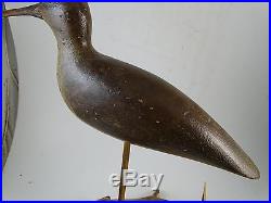Antique Folk Art Shore Bird Hand Carved Wood Decoy Set Statue Vintage 1890s Old