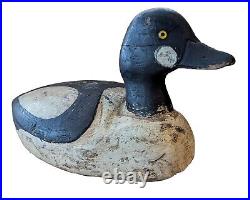 Antique GOLDENEYE Maine Duck Decoy Drake 14 Glass Eyes Old Neck Repair