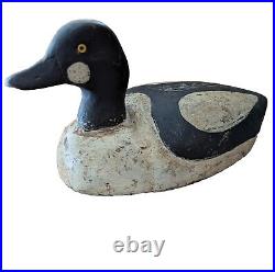 Antique GOLDENEYE Maine Duck Decoy Drake 14 Glass Eyes Old Neck Repair