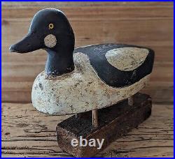 Antique GOLDENEYE Maine Duck Decoy Drake 14 Glass Eyes Old Neck Repair