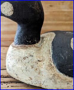 Antique GOLDENEYE Maine Duck Decoy Drake 14 Glass Eyes Old Neck Repair