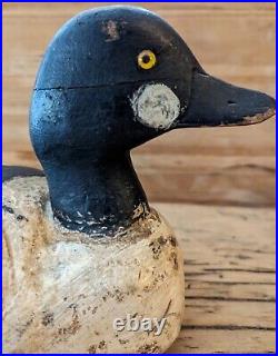 Antique GOLDENEYE Maine Duck Decoy Drake 14 Glass Eyes Old Neck Repair