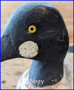 Antique GOLDENEYE Maine Duck Decoy Drake 14 Glass Eyes Old Neck Repair