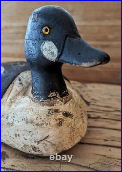 Antique GOLDENEYE Maine Duck Decoy Drake 14 Glass Eyes Old Neck Repair