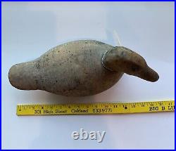 Antique Hand Carved Wooden Weighted Underside Hunting Duck Decoy
