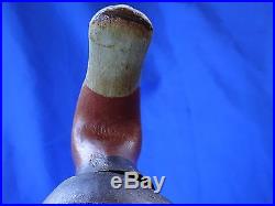 Antique Hand Painted Hand Carved Wooden Redhead Drake Duck Decoy Weighted