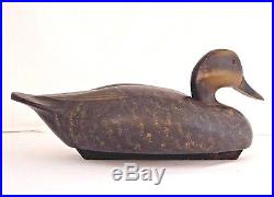 Antique Hollow Carved Black Duck Decoy Jesse Birdsall Barnegat Bay NJ
