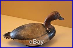 Antique Ira Hudson attributed Canvasback duck decoy Chincoteague VA folk art