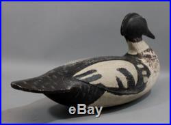 Antique Maine Carved Working Merganser Duck Decoy, Gus Wilson Attribution