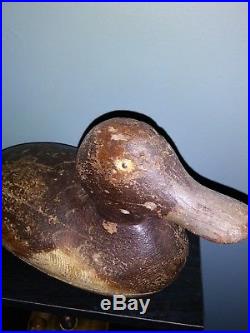 Antique Mason Duck Decoy Original Paint Blue Bill Hen 1920s